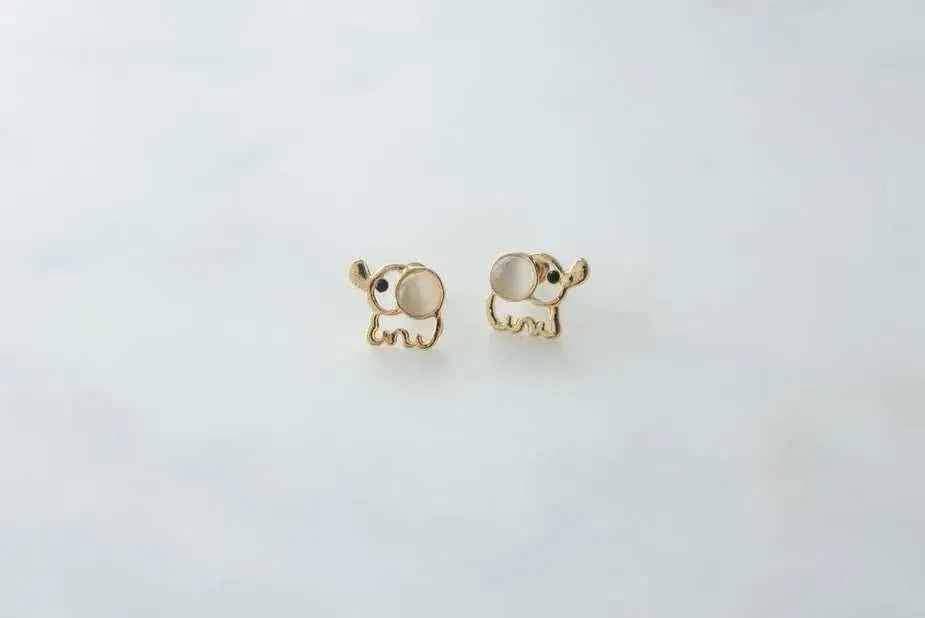 Gold Elephant Earrings - linhnguyen9